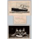 INMIGRANTES BARCO INMIGRANTES BARCO "CONTE ROSSO" ANTIGUA TARJETA POSTAL + FOTO POSTAL A BORDO + TICKET PARA UNA SILLA DE CUBIERTA RARO CONJUNTO